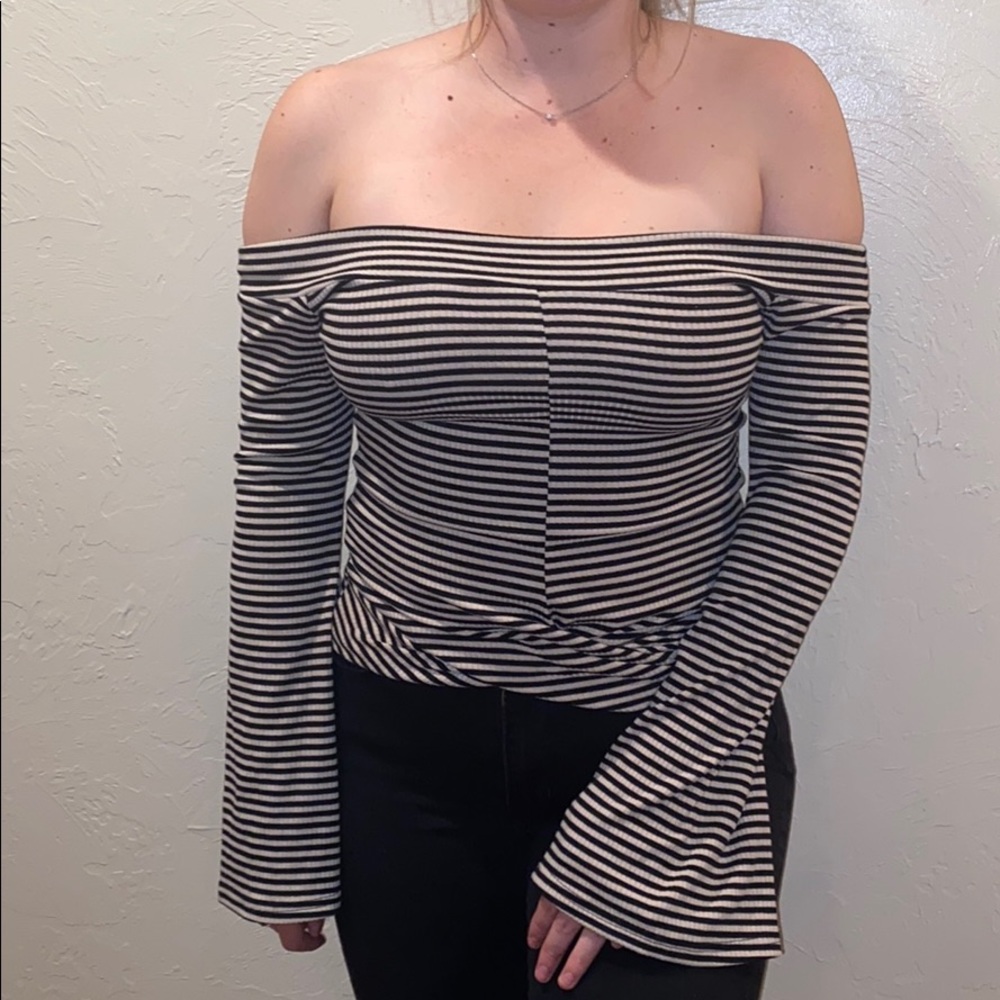 brown and black striped sweater